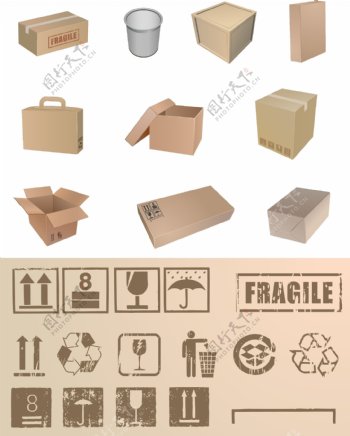 盒包装和标志的收集