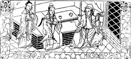 清代下版画装饰画中华图案五千年矢量AI格式1064