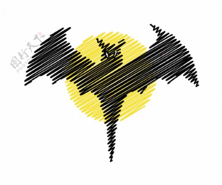 万圣节蝙蝠形状的涂鸦