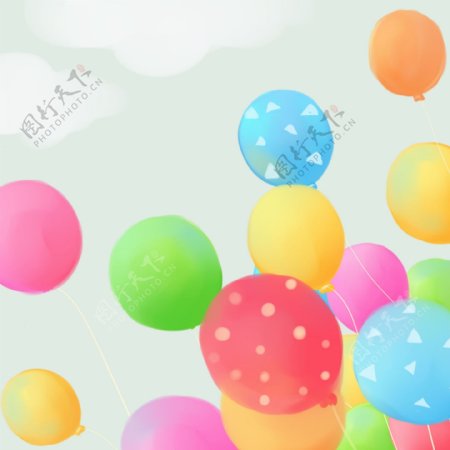 彩色气球促销推广图主图背景图