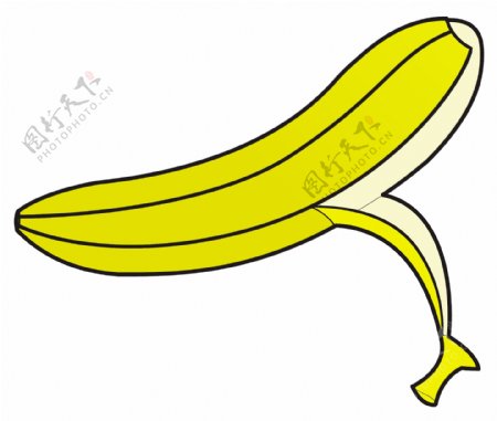 香蕉去皮矢量设计