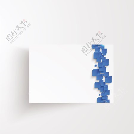 白板上的蓝色立体方块背景