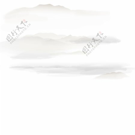 水墨国画中国风山云