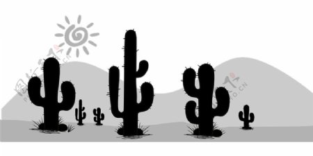 沙漠扁平插画