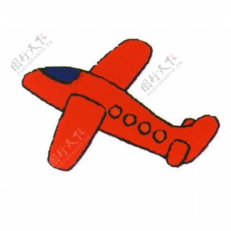 绣花色彩红色交通工具飞机免费素材