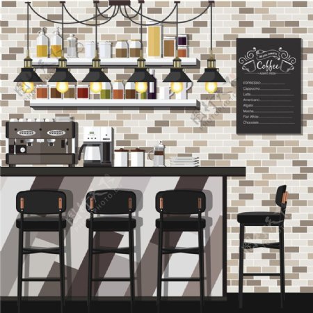 暗色咖啡厅设计图片