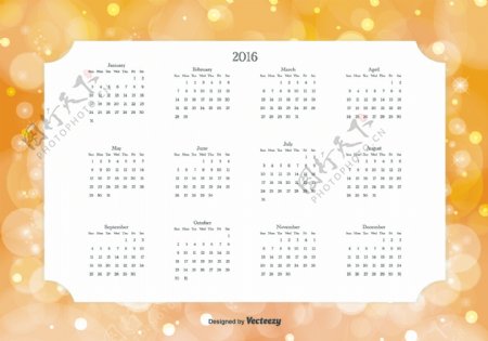 2016日历的插图