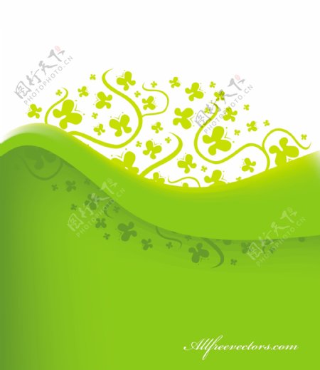 浅绿色花纹背景模板