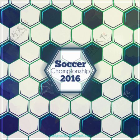 2016足球六边形背景素材