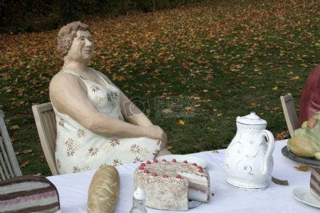 雕塑的一位胖女士