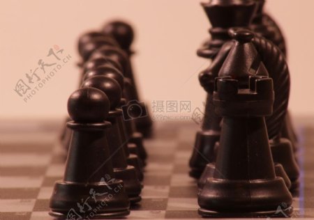 黑色的国际象棋棋子