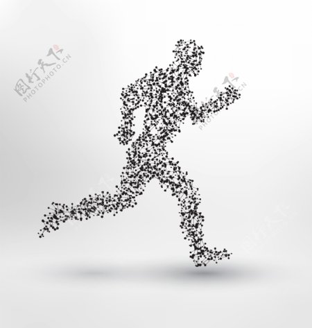 抽象跑步运动人物图形