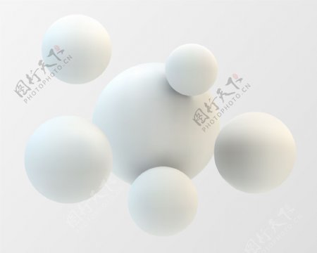 白色3D球体矢量素材