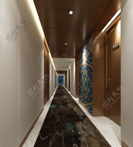 酒店过道花纹地毯效果图