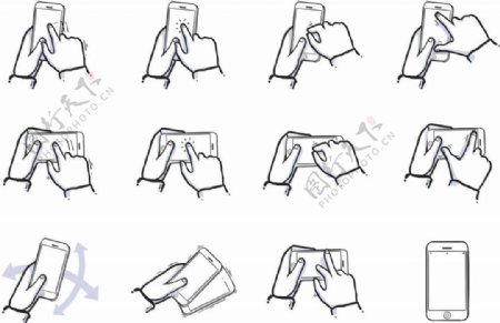 苹果手机手势符号sketch素材