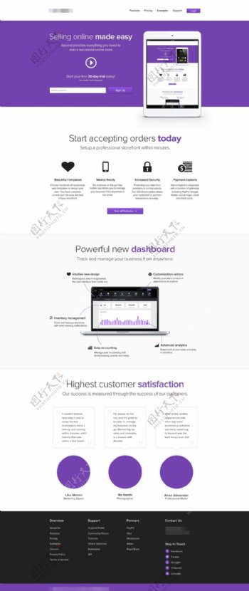 紫色科技ITh5网站模板设计