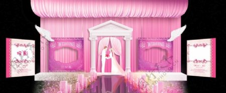 粉色浪漫城堡婚礼效果图