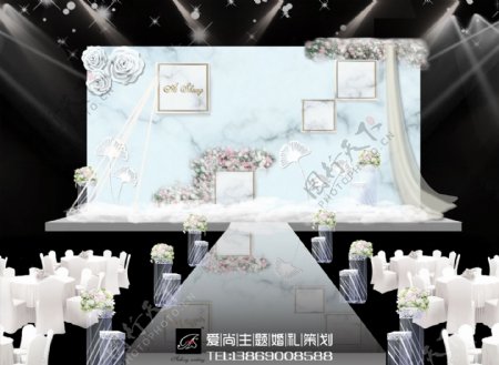 大理石白色婚礼效果图