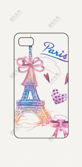 巴黎铁塔镂空手机壳图片