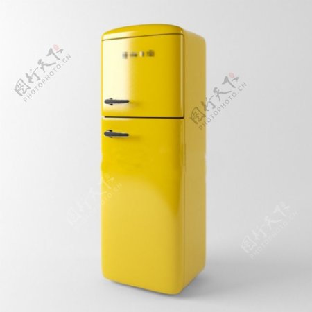 黄色时尚单身冰箱