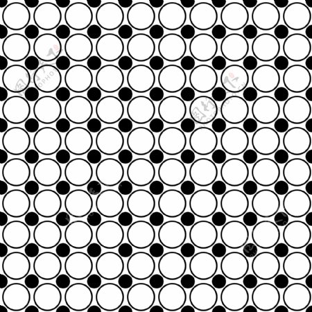 无缝单色圆图案从点和圆抽象几何矢量背景