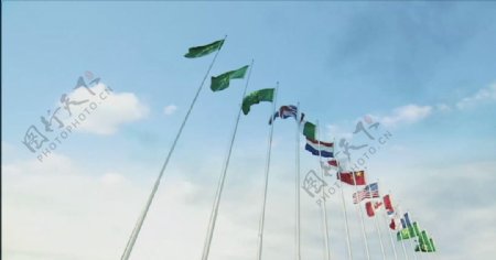 员工交流各国国旗视频