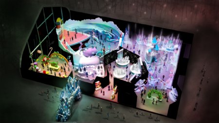 冰雕游乐场全景模型