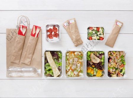食品摆放包装惬意生活水果蔬菜肉