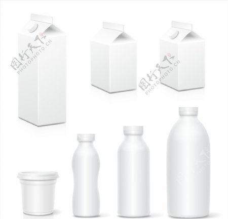 多款牛奶饮料包装设计矢量素材