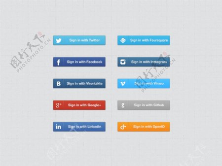 社交多媒体网页UI按钮设计