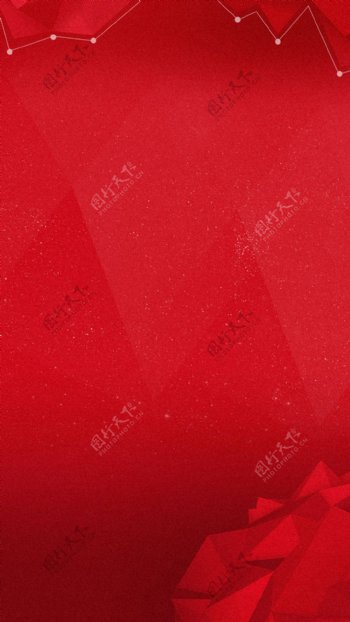简约红色几何方块H5背景素材