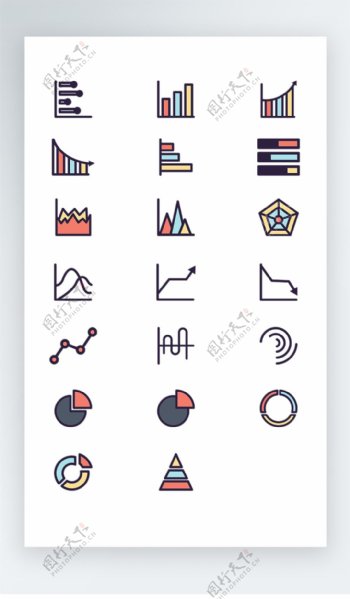 数据图标彩色写实图标素材ai