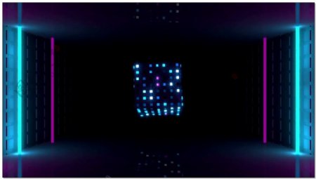 碧蓝光线隧道背景视频素材
