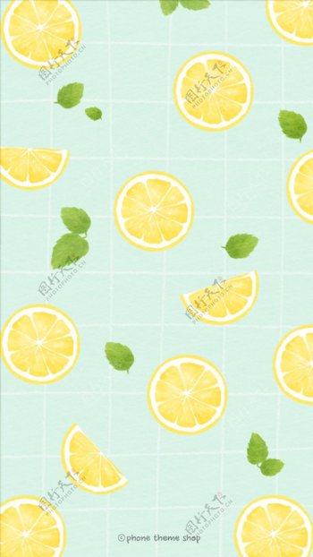 清新柠檬H5背景素材