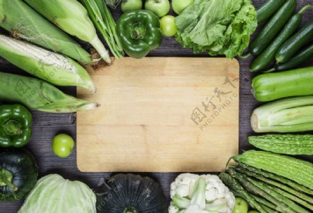 蔬菜与木板