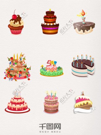 生日蛋糕装饰元素图案