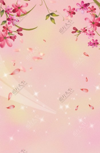 粉色繁花朵朵背景