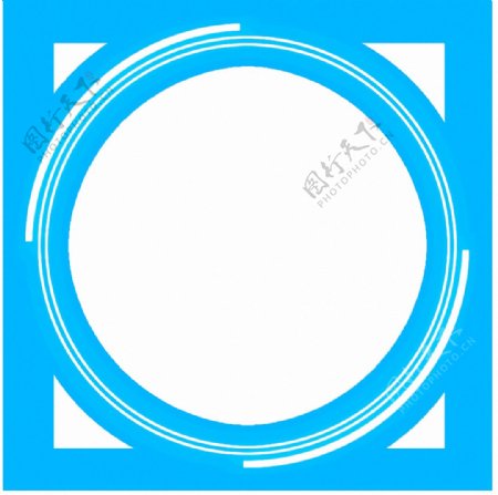 抽象蓝色圆形光圈免抠png透明素材