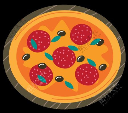 卡通披萨海报素材图片