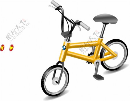 黄色自行车单车矢量素材