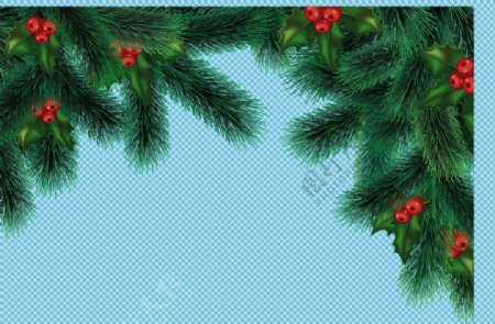 圣诞松枝素材免抠png透明图层素材