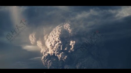 壮观的火山烟云视频