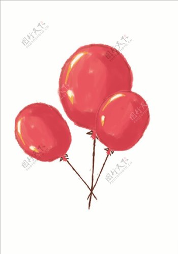 手绘水彩气球