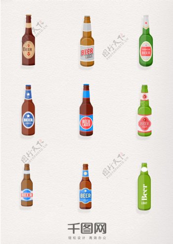复古手绘啤酒类图标元素