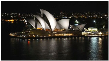 悉尼歌剧院城市夜景视频素材
