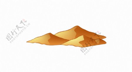手绘橙色沙漠免抠png透明素材