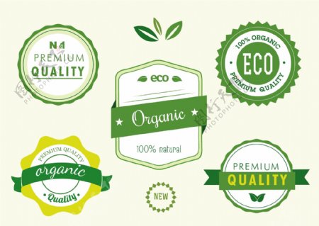 绿色自然环保标签矢量素材