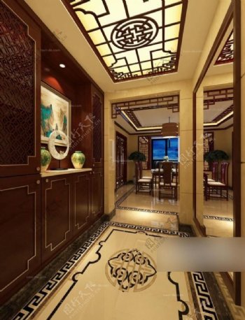 中式奢华客厅装修效果图