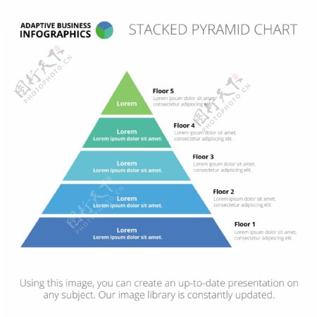 三角形金字塔PPT数据可视化美化素材