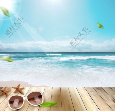 海滩夏季旅行出游主图海报